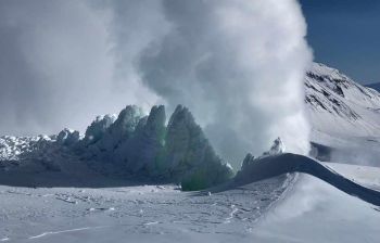 На снегоходах к Дачным термальным источникам (Мини долина гейзеров), 1 день