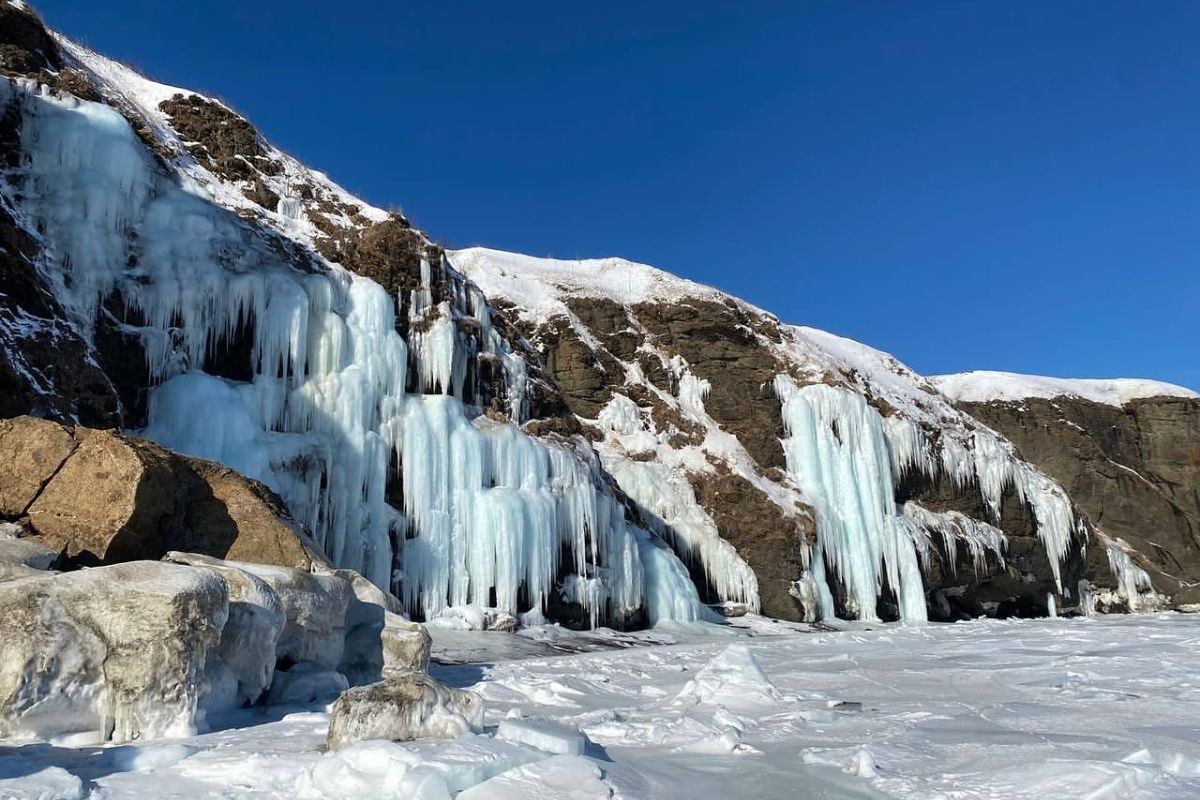 Бухта Тихая. Ледопады